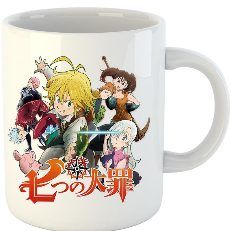 Casa si Gradina - Bucatarie si vesela - Cani si pahare - Cani si cesti - Cana Seven Deadly Sins Anime Akame Suzuki Nakaba, alba,  330 ml - Infinity.ro