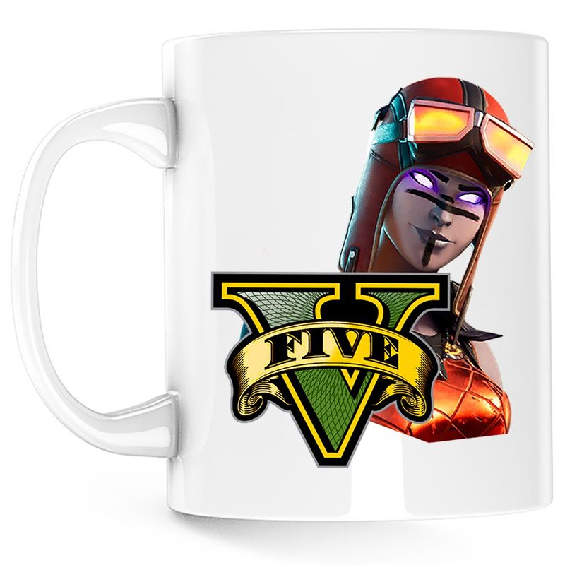Casa si Gradina - Bucatarie si vesela - Cani si pahare - Cani si cesti - Cana Blaze Fortnite GTA6 Skin, alba, 330 ml - Infinity.ro