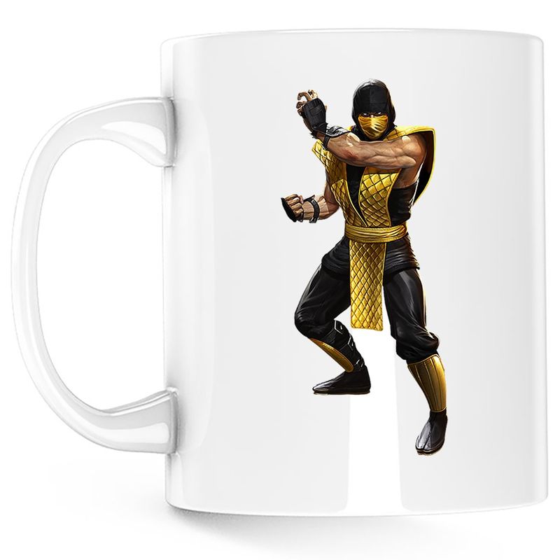 Casa si Gradina - Bucatarie si vesela - Cani si pahare - Cani si cesti - Cana Mortal Kombat Reptile Kung Fu Lupte Arena, alba, 330 ml - Infinity.ro