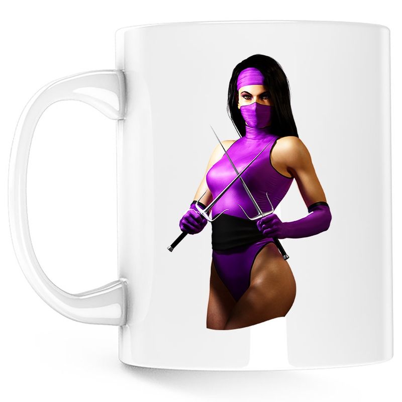 Casa si Gradina - Bucatarie si vesela - Cani si pahare - Cani si cesti - Cana Mortal Kombat Mileena Kitana Ultimate Pumnal Battle, alba, 330 ml - Infinity.ro