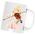 Casa si Gradina - Bucatarie si vesela - Cani si pahare - Cani si cesti - Cana Your Lie in April Kaori Vioara Iubire Anime, alba, 330 ml - Infinity.ro