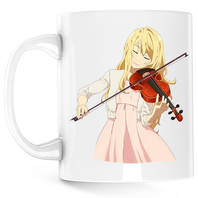 Casa si Gradina - Bucatarie si vesela - Cani si pahare - Cani si cesti - Cana Your Lie in April Kaori Vioara Iubire Anime, alba, 330 ml - Infinity.ro