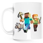 Casa si Gradina - Bucatarie si vesela - Cani si pahare - Cani si cesti - Cana Dog Steve Alex Minecraft, alba, 330 ml - Infinity.ro