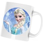 Casa si Gradina - Bucatarie si vesela - Cani si pahare - Cani si cesti - Cana Disney Elsa Frozen Regatul de Gheata, alba, 330 ml - Infinity.ro