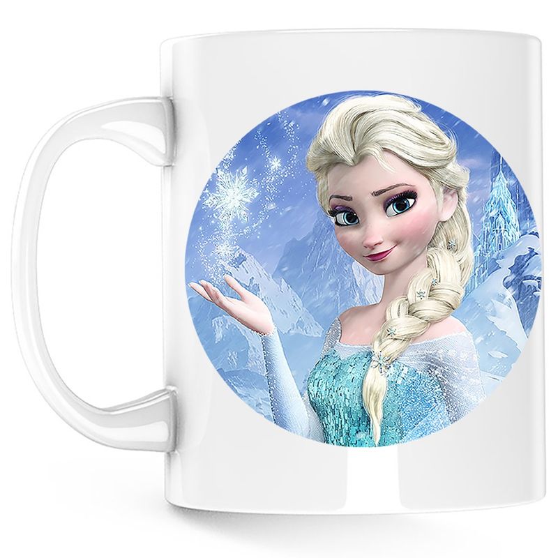Casa si Gradina - Bucatarie si vesela - Cani si pahare - Cani si cesti - Cana Disney Elsa Frozen Regatul de Gheata, alba, 330 ml - Infinity.ro