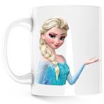 Casa si Gradina - Bucatarie si vesela - Cani si pahare - Cani si cesti - Cana Regina Zapezii Elsa Frozen Cartoon, alba, 330 ml - Infinity.ro