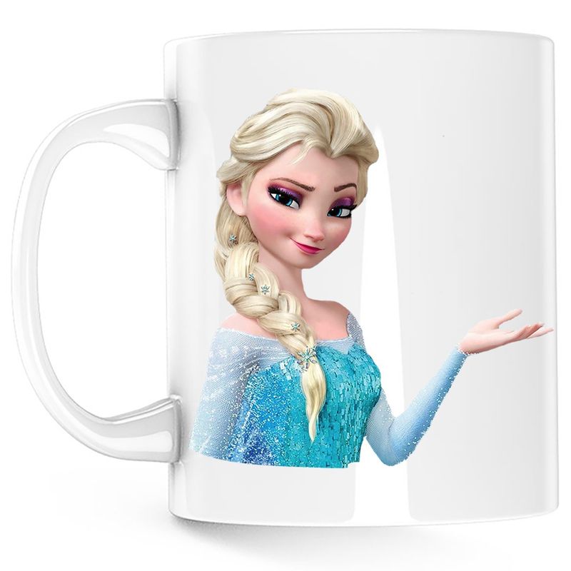 Casa si Gradina - Bucatarie si vesela - Cani si pahare - Cani si cesti - Cana Regina Zapezii Elsa Frozen Cartoon, alba, 330 ml - Infinity.ro