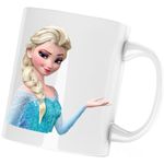 Casa si Gradina - Bucatarie si vesela - Cani si pahare - Cani si cesti - Cana Regina Zapezii Elsa Frozen Cartoon, alba, 330 ml - Infinity.ro