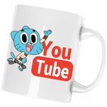 Casa si Gradina - Bucatarie si vesela - Cani si pahare - Cani si cesti - Cana Lumea lui Gumball Youtube Creator Video Youtuber, alba, 330 ml - Infinity.ro