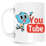 Casa si Gradina - Bucatarie si vesela - Cani si pahare - Cani si cesti - Cana Lumea lui Gumball Youtube Creator Video Youtuber, alba, 330 ml - Infinity.ro
