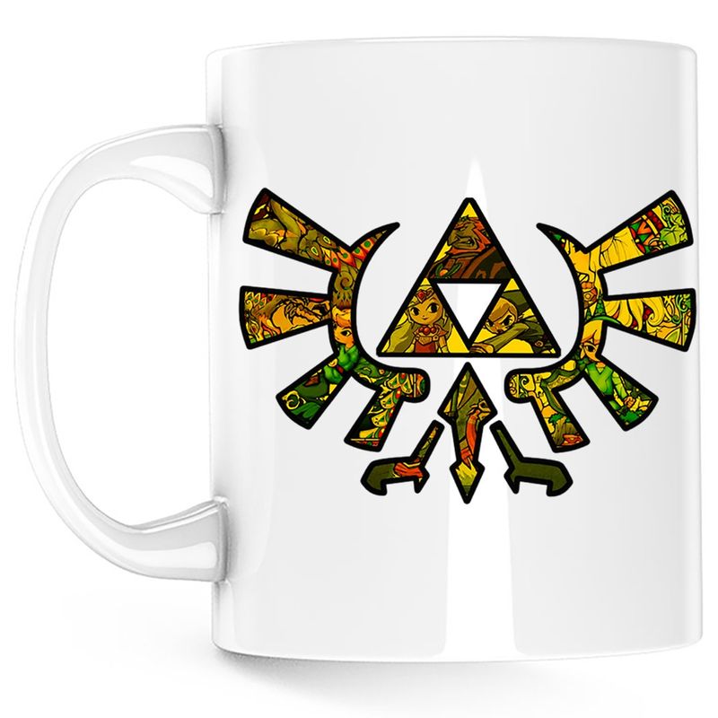 Casa si Gradina - Bucatarie si vesela - Cani si pahare - Cani si cesti - Cana Legend of Zelda Logo Mozaic Breath Sky, alba, 330 ml - Infinity.ro