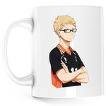 Casa si Gradina - Bucatarie si vesela - Cani si pahare - Cani si cesti - Cana Haikyuu Kei Tsukishima Volei Anime, alba, 330 ml - Infinity.ro