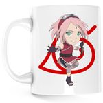Casa si Gradina - Bucatarie si vesela - Cani si pahare - Cani si cesti - Cana Naruto Sakura Baby Ninja Girl Anima Manga, alba, 330 ml - Infinity.ro