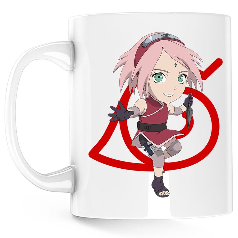 Casa si Gradina - Bucatarie si vesela - Cani si pahare - Cani si cesti - Cana Naruto Sakura Baby Ninja Girl Anima Manga, alba, 330 ml - Infinity.ro
