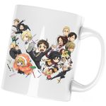 Casa si Gradina - Bucatarie si vesela - Cani si pahare - Cani si cesti - Cana Attack on Titan All Team Gang Echipa Anime, alba, 330 ml - Infinity.ro
