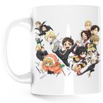 Casa si Gradina - Bucatarie si vesela - Cani si pahare - Cani si cesti - Cana Attack on Titan All Team Gang Echipa Anime, alba, 330 ml - Infinity.ro