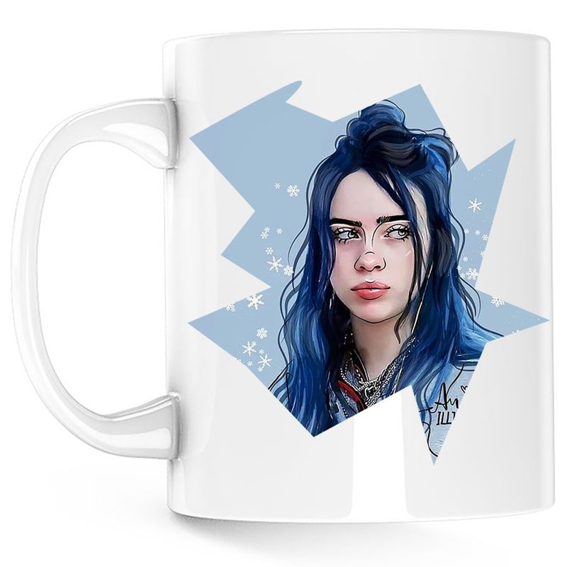 Casa si Gradina - Bucatarie si vesela - Cani si pahare - Cani si cesti - Cana Billie Eilish I Love You, alba, 330 ml - Infinity.ro
