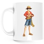 Casa si Gradina - Bucatarie si vesela - Cani si pahare - Cani si cesti - Cana Eiichiro Oda Monkey D Luffy One Piece Captain, alba, 330 ml - Infinity.ro