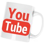 Casa si Gradina - Bucatarie si vesela - Cani si pahare - Cani si cesti - Cana Youtube Logo Youtuber Gamer Play, alba, 330 ml - Infinity.ro
