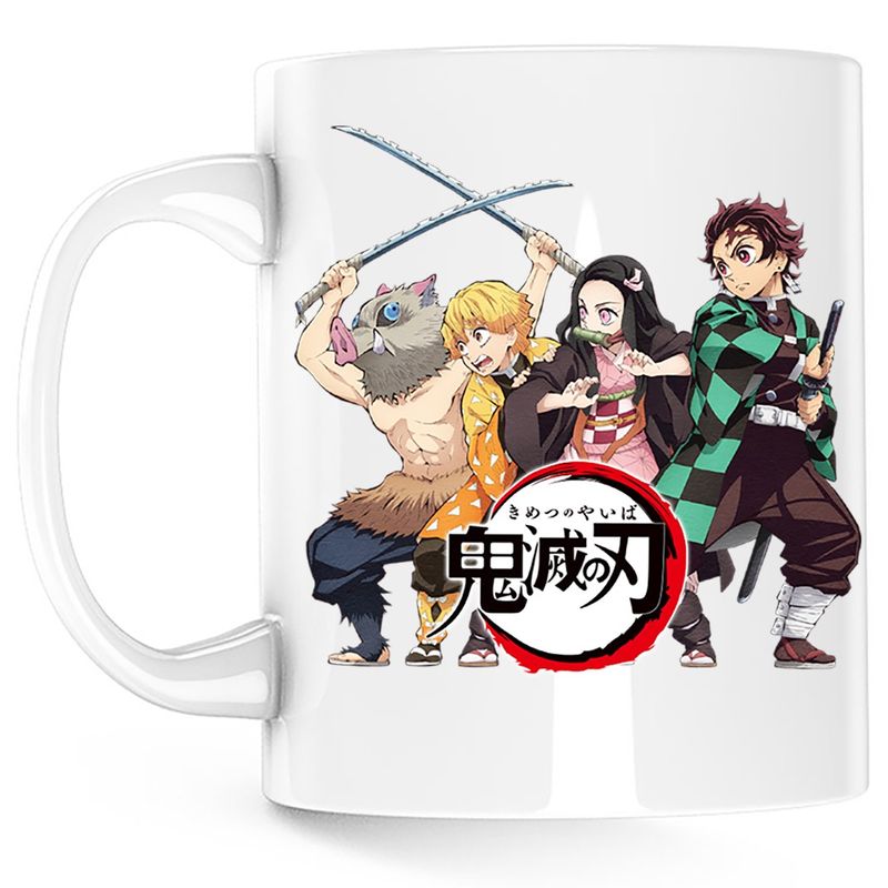 Casa si Gradina - Bucatarie si vesela - Cani si pahare - Cani si cesti - Cana Demon Slayer All Gang Anime, alba, 330 ml - Infinity.ro