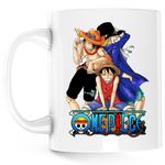 Casa si Gradina - Bucatarie si vesela - Cani si pahare - Cani si cesti - Cana One Piece Luffy Portgas Sabo Prieteni Gasca, alba, 330 ml - Infinity.ro