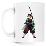 Casa si Gradina - Bucatarie si vesela - Cani si pahare - Cani si cesti - Cana Demon Slayer Kamado Tanjiro Kimetsu no Yaiba, alba, 330 ml - Infinity.ro