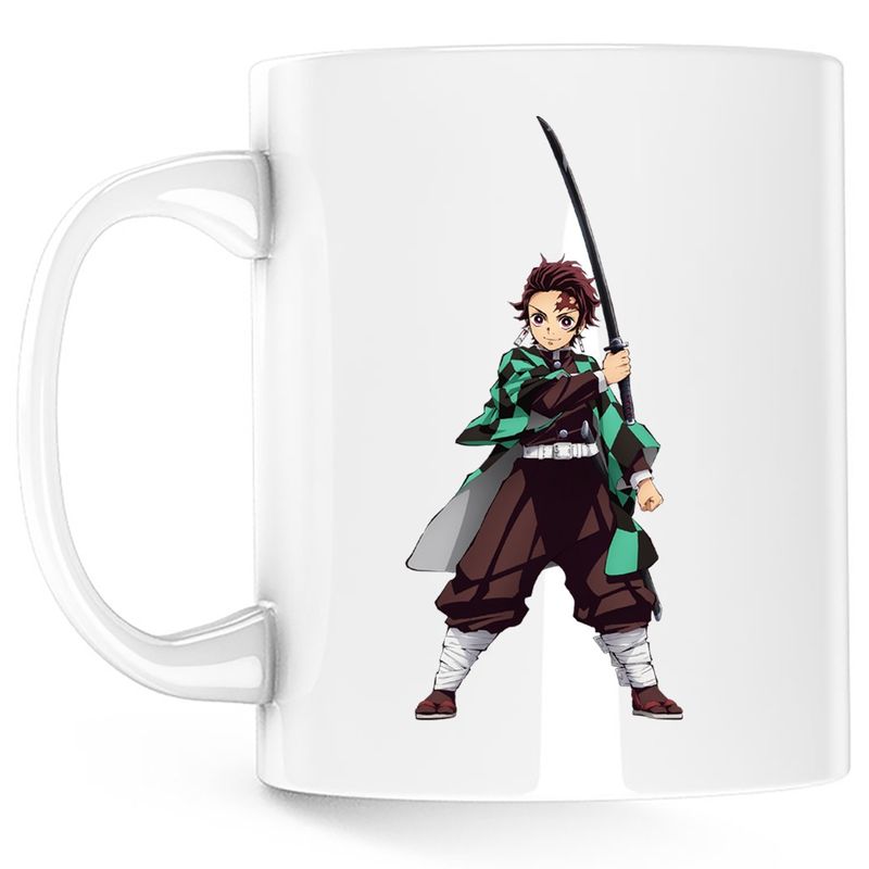 Casa si Gradina - Bucatarie si vesela - Cani si pahare - Cani si cesti - Cana Demon Slayer Kamado Tanjiro Kimetsu no Yaiba, alba, 330 ml - Infinity.ro