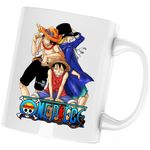 Casa si Gradina - Bucatarie si vesela - Cani si pahare - Cani si cesti - Cana One Piece Luffy Portgas Sabo Prieteni Gasca, alba, 330 ml - Infinity.ro