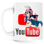 Casa si Gradina - Bucatarie si vesela - Cani si pahare - Cani si cesti - Cana Youtuber Anime Girl Dragon Ball Z Chi-Chi Youtube, alba, 330 ml - Infinity.ro