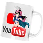 Casa si Gradina - Bucatarie si vesela - Cani si pahare - Cani si cesti - Cana Youtuber Anime Girl Dragon Ball Z Chi-Chi Youtube, alba, 330 ml - Infinity.ro