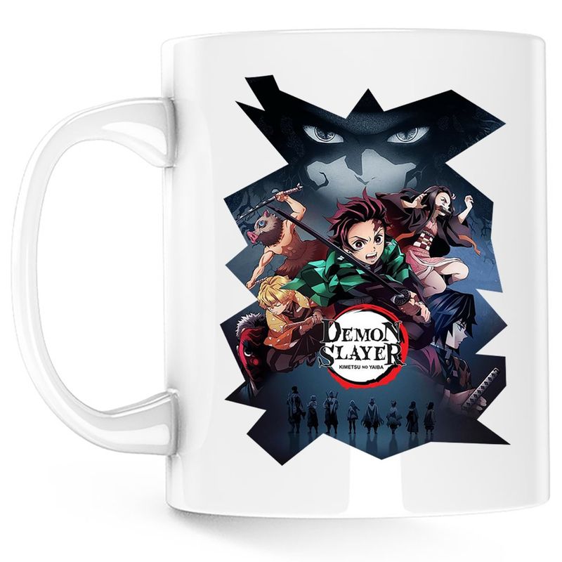 Casa si Gradina - Bucatarie si vesela - Cani si pahare - Cani si cesti - Cana Demon Slayer All Team Poster, alba, 330 ml - Infinity.ro