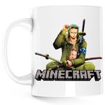 Casa si Gradina - Bucatarie si vesela - Cani si pahare - Cani si cesti - Cana Zoro One Piece Roronoa Minecraft Anime, alba, 330 ml - Infinity.ro
