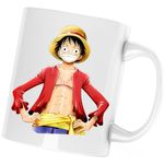 Casa si Gradina - Bucatarie si vesela - Cani si pahare - Cani si cesti - Cana Monkey D Luffy One Piece Anime Straw Hat, alba, 330 ml - Infinity.ro