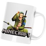 Casa si Gradina - Bucatarie si vesela - Cani si pahare - Cani si cesti - Cana Zoro One Piece Roronoa Minecraft Anime, alba, 330 ml - Infinity.ro