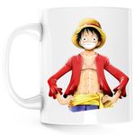Casa si Gradina - Bucatarie si vesela - Cani si pahare - Cani si cesti - Cana Monkey D Luffy One Piece Anime Straw Hat, alba, 330 ml - Infinity.ro