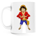Casa si Gradina - Bucatarie si vesela - Cani si pahare - Cani si cesti - Cana One Piece Pirat Monkey D Luffy Salut, alba, 330 ml - Infinity.ro