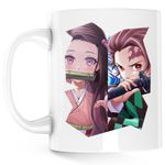 Casa si Gradina - Bucatarie si vesela - Cani si pahare - Cani si cesti - Cana Tanjiro Demon Sister Nezuko Kamado GTA, alba, 330 ml - Infinity.ro