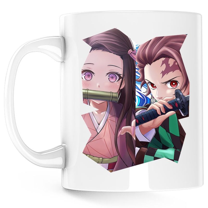 Casa si Gradina - Bucatarie si vesela - Cani si pahare - Cani si cesti - Cana Tanjiro Demon Sister Nezuko Kamado GTA, alba, 330 ml - Infinity.ro