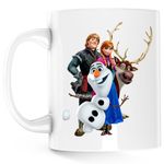 Casa si Gradina - Bucatarie si vesela - Cani si pahare - Cani si cesti - Cana Elsa Frozen Anna Olaf Hans, alba, 330 ml - Infinity.ro