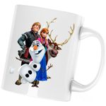 Casa si Gradina - Bucatarie si vesela - Cani si pahare - Cani si cesti - Cana Elsa Frozen Anna Olaf Hans, alba, 330 ml - Infinity.ro