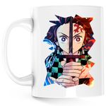 Casa si Gradina - Bucatarie si vesela - Cani si pahare - Cani si cesti - Cana Demon Slayer Tanjiro Kamado Tiktok, alba, 330 ml - Infinity.ro