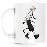 Casa si Gradina - Bucatarie si vesela - Cani si pahare - Cani si cesti - Cana Bungo Stray Dogs Atsushi Nakajima Dance, alba, 330 ml - Infinity.ro