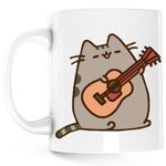 Casa si Gradina - Bucatarie si vesela - Cani si pahare - Cani si cesti - Cana Pusheen Cat Plush Cute Pussy Pisica Chitara, alba, 330 ml - Infinity.ro
