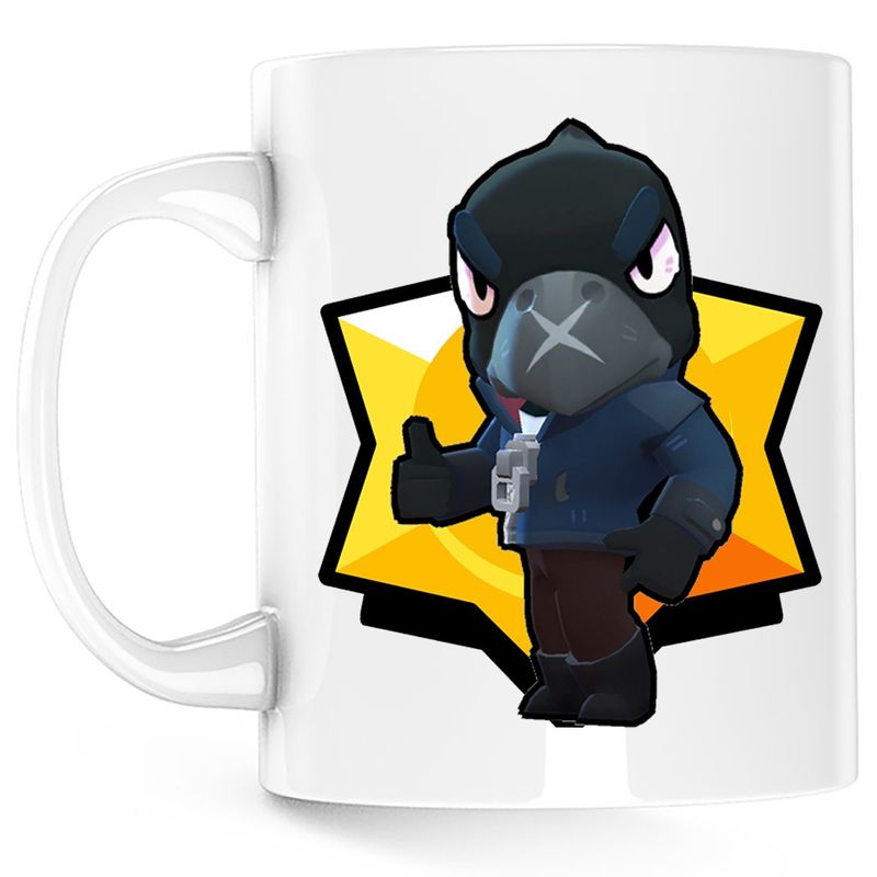 Casa si Gradina - Bucatarie si vesela - Cani si pahare - Cani si cesti - Cana Brawlers Crow Brawl Stars, alba, 330 ml - Infinity.ro
