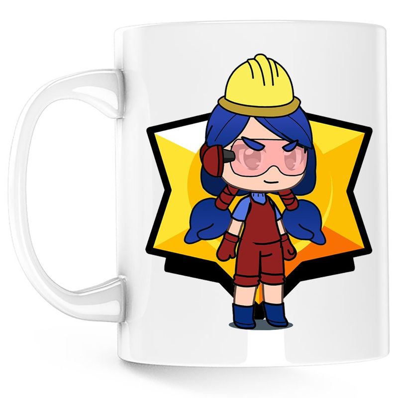 Casa si Gradina - Bucatarie si vesela - Cani si pahare - Cani si cesti - Cana Jacky Brawl Stars, alba, 330 ml - Infinity.ro