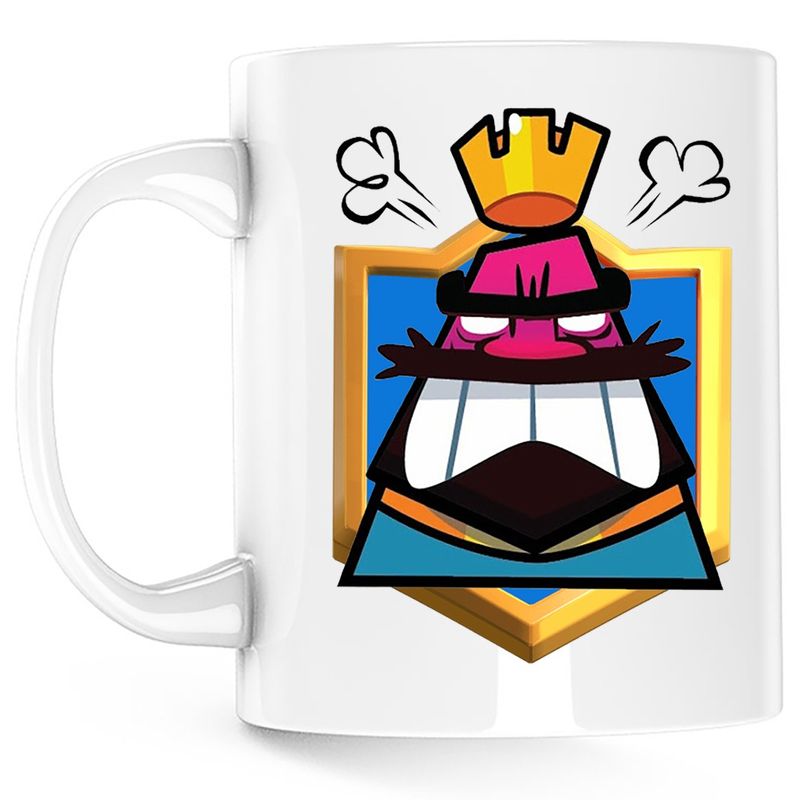 Casa si Gradina - Bucatarie si vesela - Cani si pahare - Cani si cesti - Cana Clash Royale King Mad, alba, 330 ml - Infinity.ro