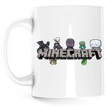 Casa si Gradina - Bucatarie si vesela - Cani si pahare - Cani si cesti - Cana Dragon Enderman Spider Minecraft, alba, 330 ml - Infinity.ro