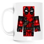 Casa si Gradina - Bucatarie si vesela - Cani si pahare - Cani si cesti - Cana Deadpool Minecraft Roblox Skin, alba, 330 ml - Infinity.ro