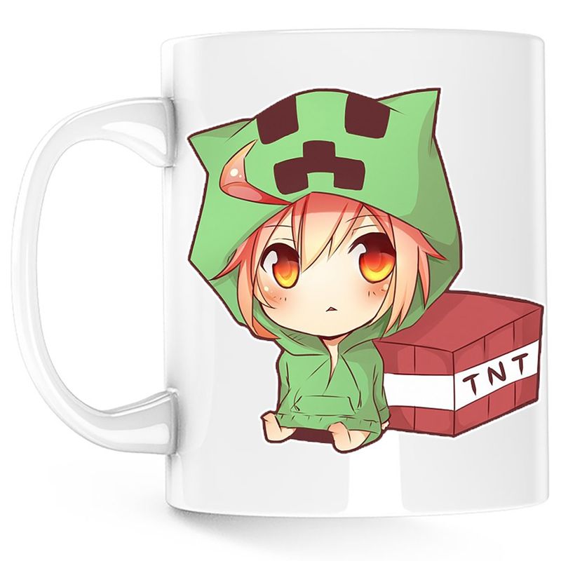 Casa si Gradina - Bucatarie si vesela - Cani si pahare - Cani si cesti - Cana Minecraft Anime Creeper, alba, 330 ml - Infinity.ro
