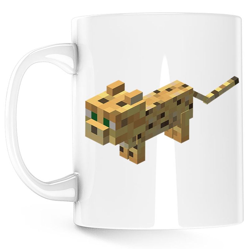Casa si Gradina - Bucatarie si vesela - Cani si pahare - Cani si cesti - Cana Minecraft Ocelot Mob, alba, 330 ml - Infinity.ro